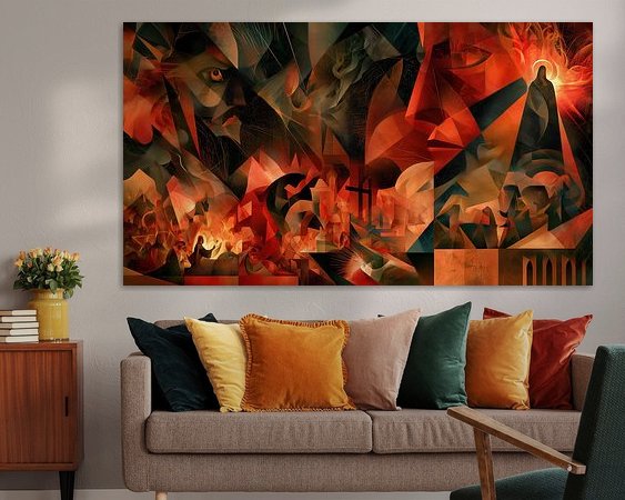 Voorbeeld van het werk in een kamer