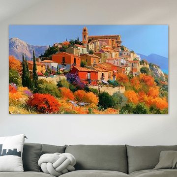 Sizilien, Italien, Dorf, farbenfrohes Panorama von TheXclusive Art