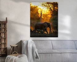 Voorbeeld van het werk in een kamer