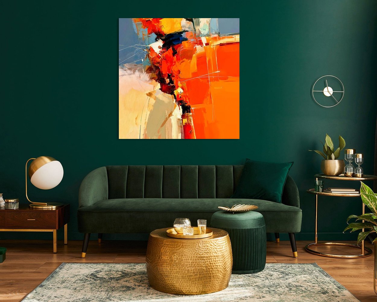 Voorbeeld van het werk in een kamer