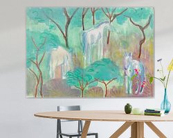 Voorbeeld van het werk in een kamer