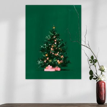 Small Christmas Tree on Deep Green by Mosaic Dialogue