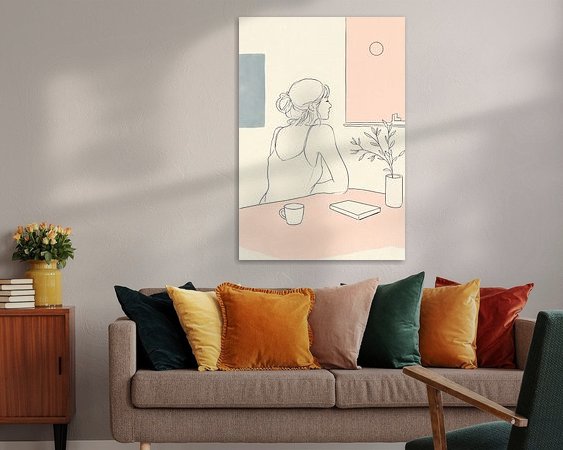 Voorbeeld van het werk in een kamer