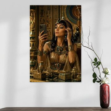 Cleopatra Takes a Selfie – Egyptian Art by Peter Pen Drawings and Paintings