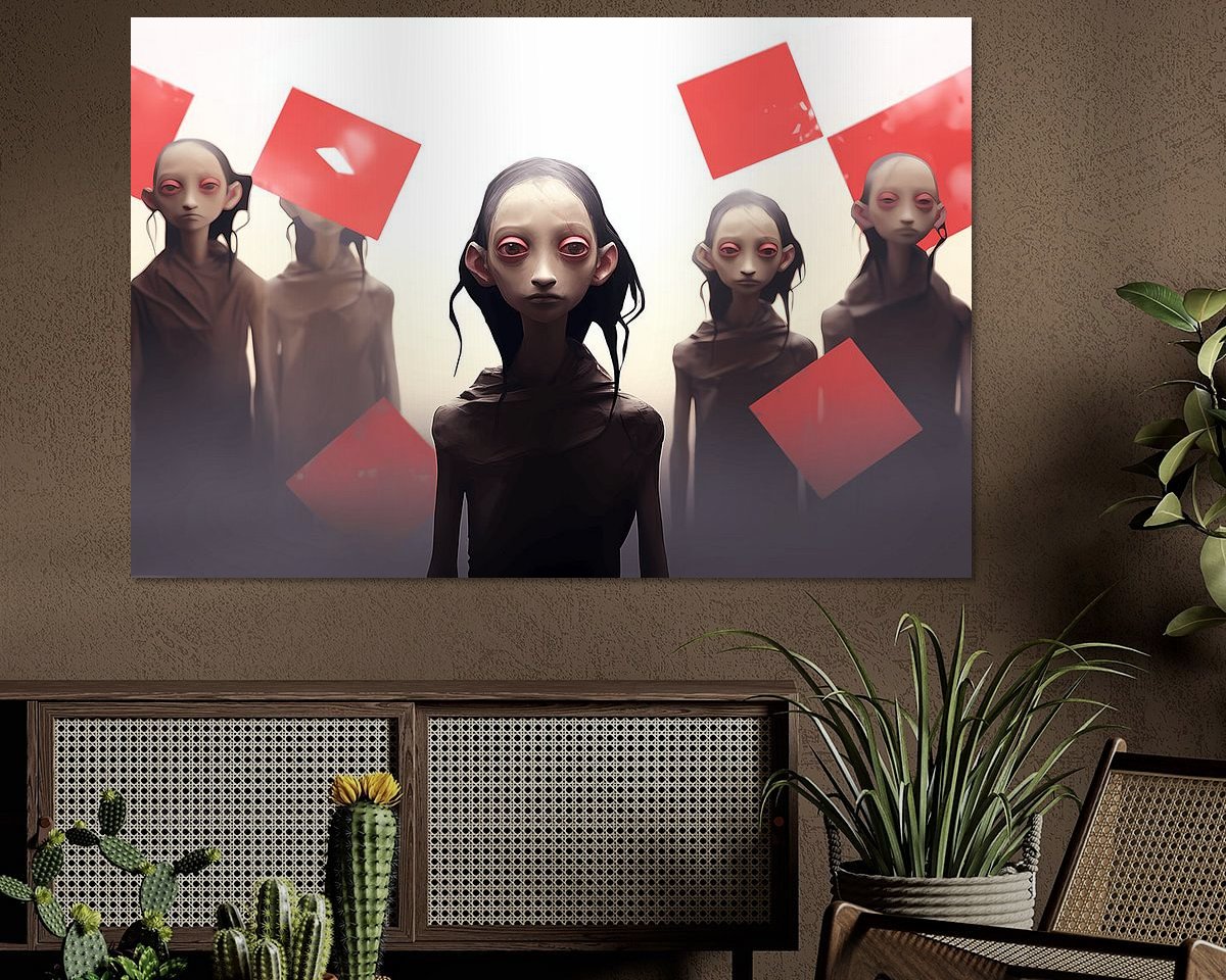 Voorbeeld van het werk in een kamer