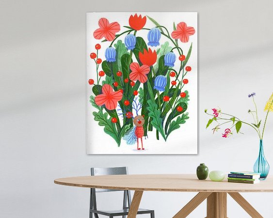 Voorbeeld van het werk in een kamer