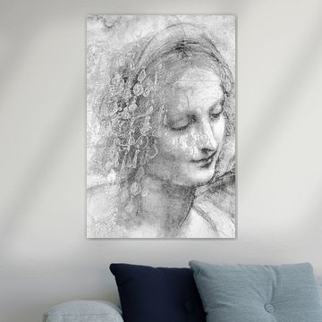 Porträt einer Frau, gezeichnet von Da Vinci.