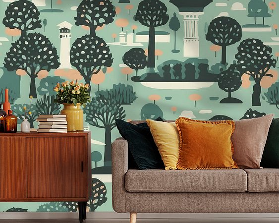 Voorbeeld van het werk in een kamer