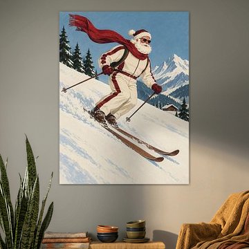Le Père Noël file à toute allure dans la neige