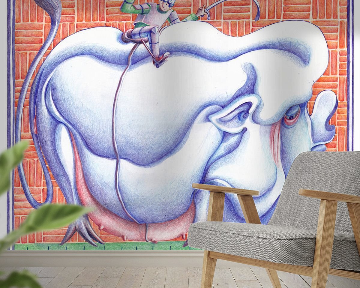 Voorbeeld van het werk in een kamer