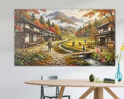 Voorbeeld van het werk in een kamer