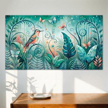 Tropical birds and butterflies in the jungle by ¡ guay !