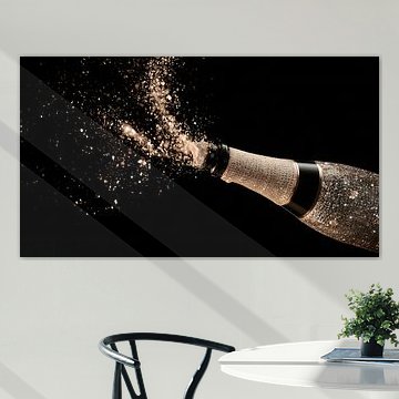 Luxuriöse Champagnerflasche mit Diamant-Panorama