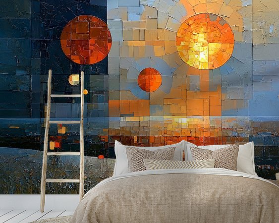 Voorbeeld van het werk in een kamer