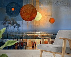 Voorbeeld van het werk in een kamer