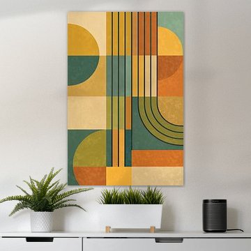 Abstrakte geometrische Komposition in warmen Retro-Farben (Teil 1)