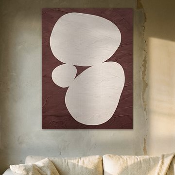 Moderne minimalistische, organische und geometrische abstrakte Kunst in Erdtönen.