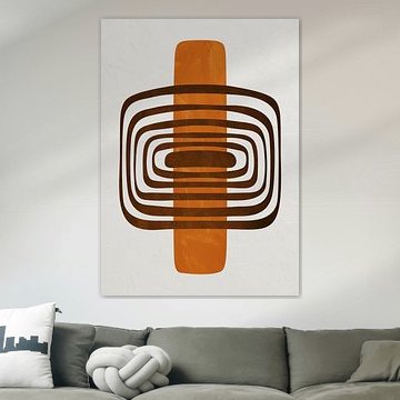Moderne minimalistische, organische und geometrische abstrakte Kunst in Erdtönen.