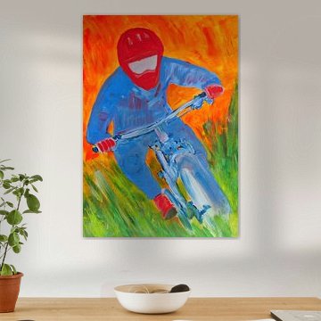 Acrylgemälde eines BMX-Fahrers von JBJart Justyna Jaszke