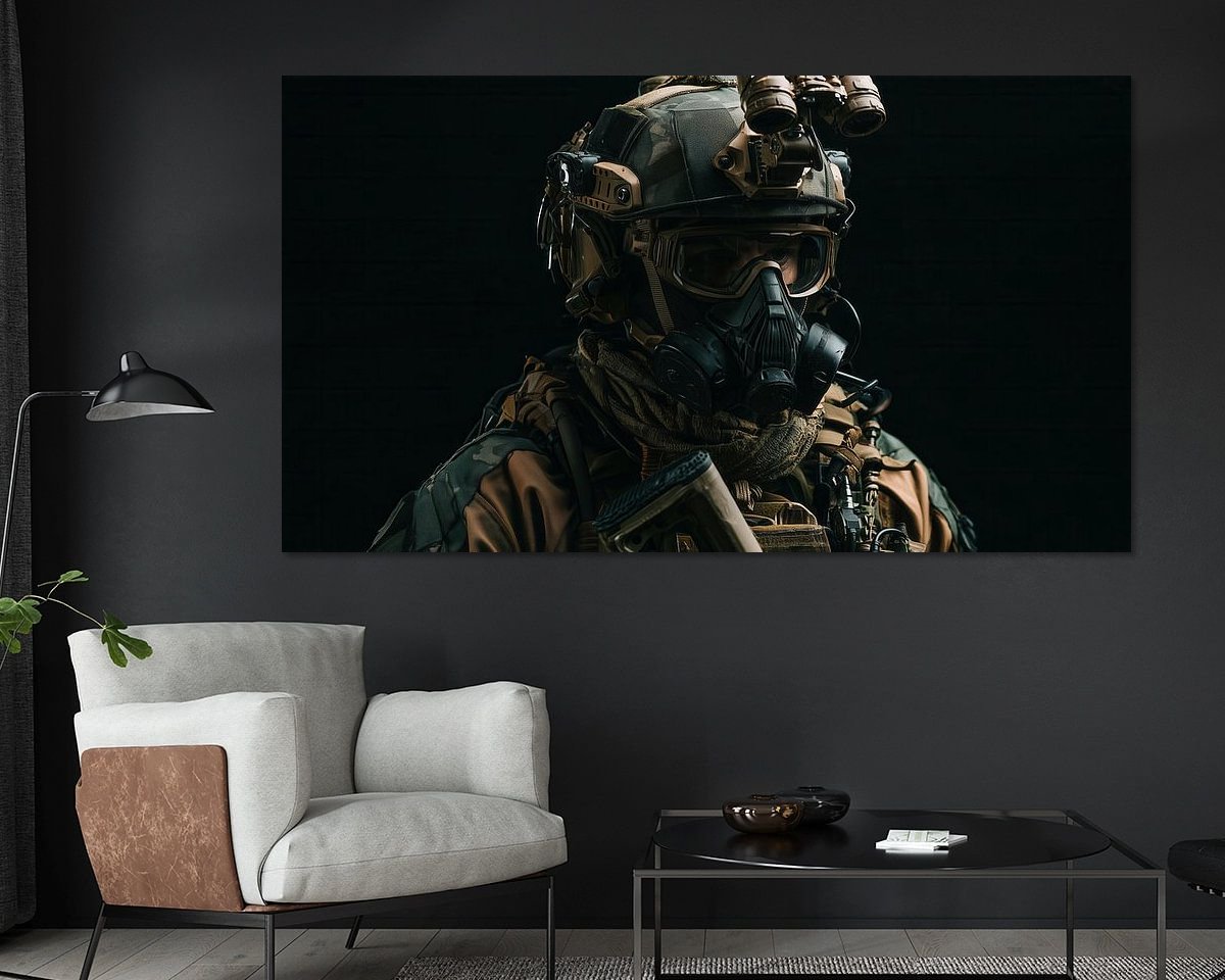Voorbeeld van het werk in een kamer