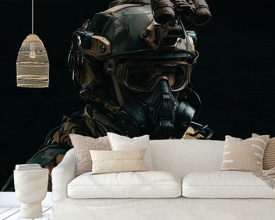 Voorbeeld van het werk in een kamer