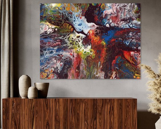 Voorbeeld van het werk in een kamer