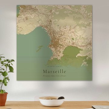 Historische Landkarte von Marseille, Frankreich von Ortsdrucke
