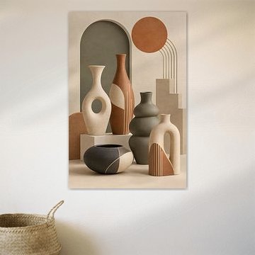 Vases en céramique de style bohème – Terre cuite &, harmonie géométrique sur Timeless Artworks