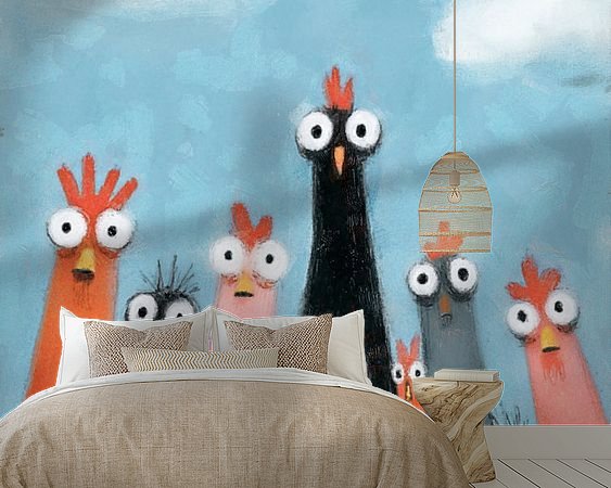 Voorbeeld van het werk in een kamer