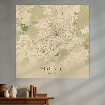 Vintage map of Mulhouse, France