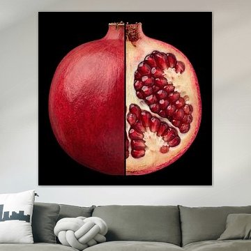 Pomegranate — Whole and Cut Open by Beeld Creaties Ed Steenhoek | Photography and Artificial Images