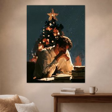Santa Resting with His Guitar