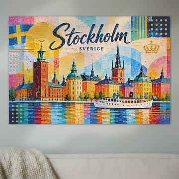 Une peinture représentant Stockholm, en Suède – Une magnifique ville d'Europe. sur Galerie Hoppenbrouwers