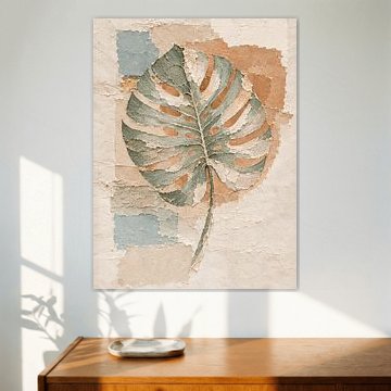 Monstera Leaves: Soothing, with Texture in Earthy Tones by Studio Pieternel
