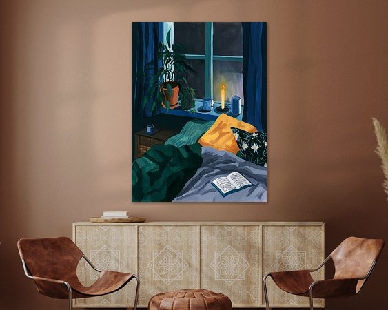 Voorbeeld van het werk in een kamer