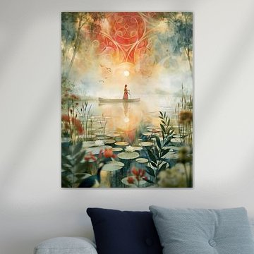 Ein bezaubernder Sonnenaufgang auf dem Wasser