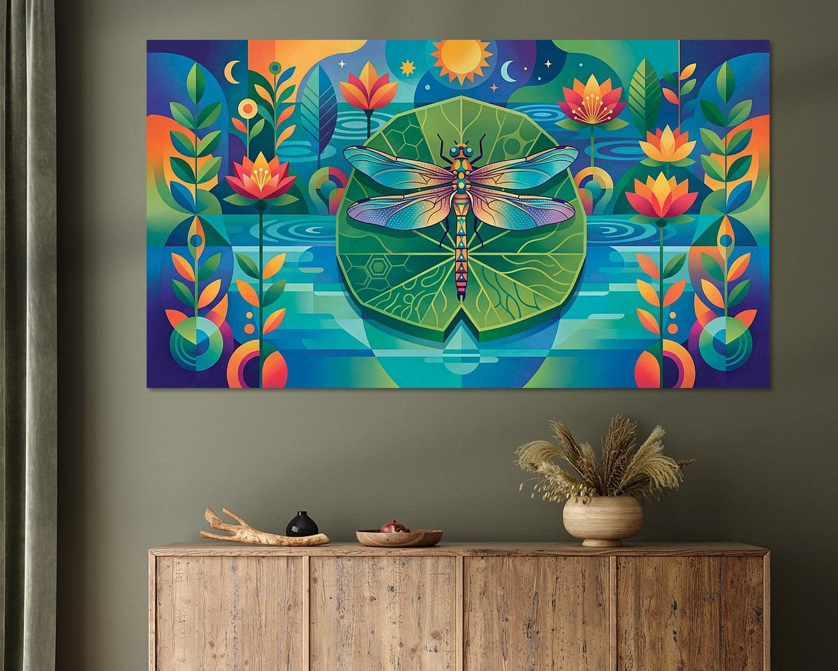 Voorbeeld van het werk in een kamer