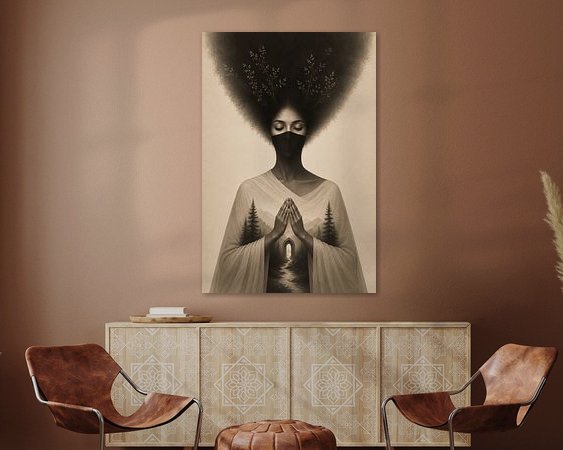 Voorbeeld van het werk in een kamer