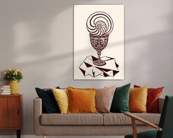 Voorbeeld van het werk in een kamer