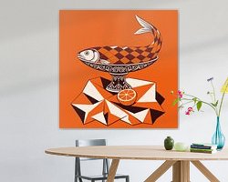 Voorbeeld van het werk in een kamer