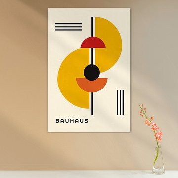 Geometrisches Bauhaus-Kunstwerk, gelb