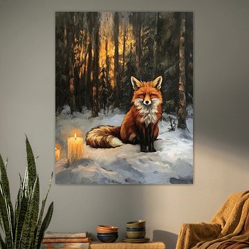 Rotbrauner Fuchs bei Kerzenschein von Eva Lee