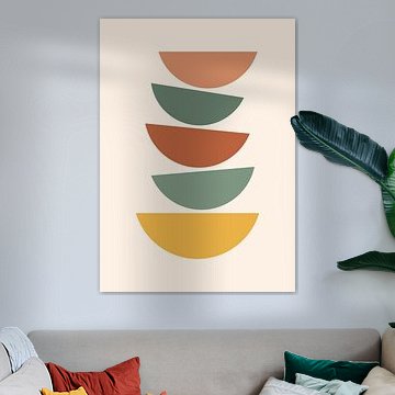 Five stacked semicircles in warm earthy gradient color palette