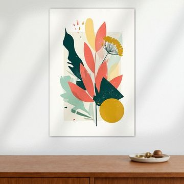 Botanisch Tableau in koraal no.9