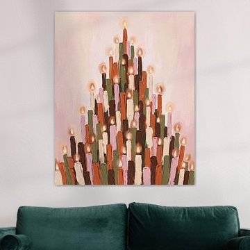 Gemütliche Kerzenpyramide in Erdtönen
