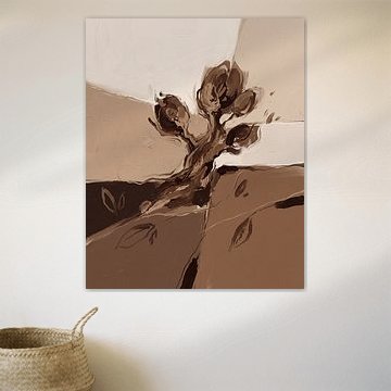 Organische Abstraktion in warmen Brauntönen von Your unique art