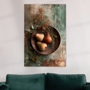 Stille Oogst -  Rustig Peren Schilderij - Petrol