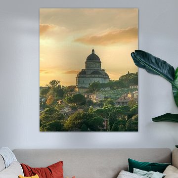 Temple of Santa Maria della Consolazione at Sunset, Todi, Umbria
