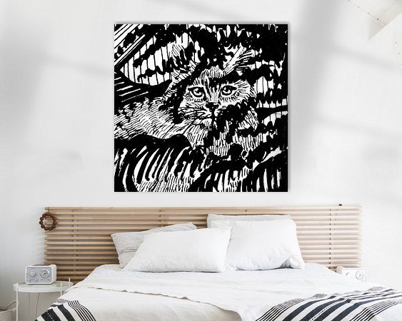 Voorbeeld van het werk in een kamer