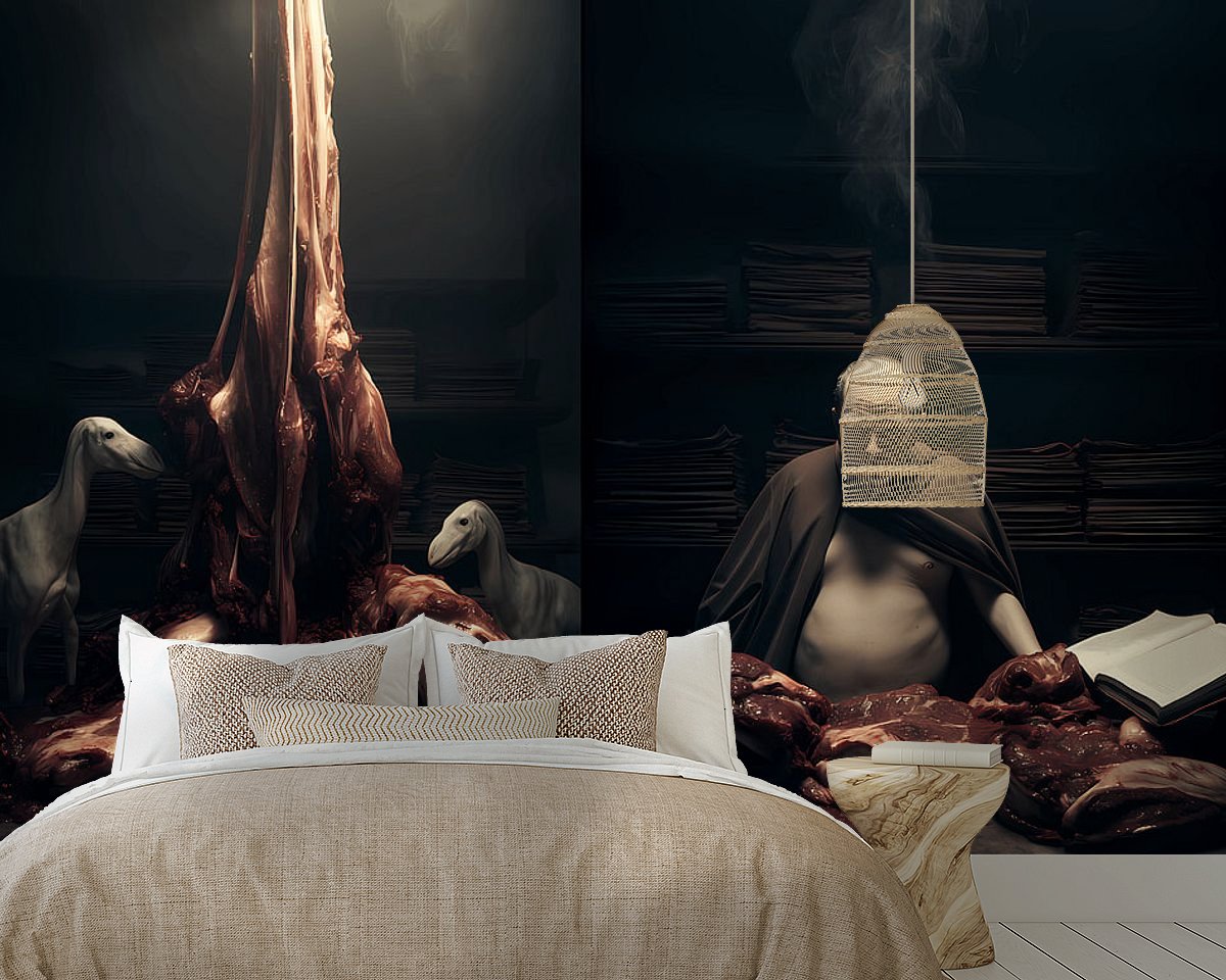 Voorbeeld van het werk in een kamer